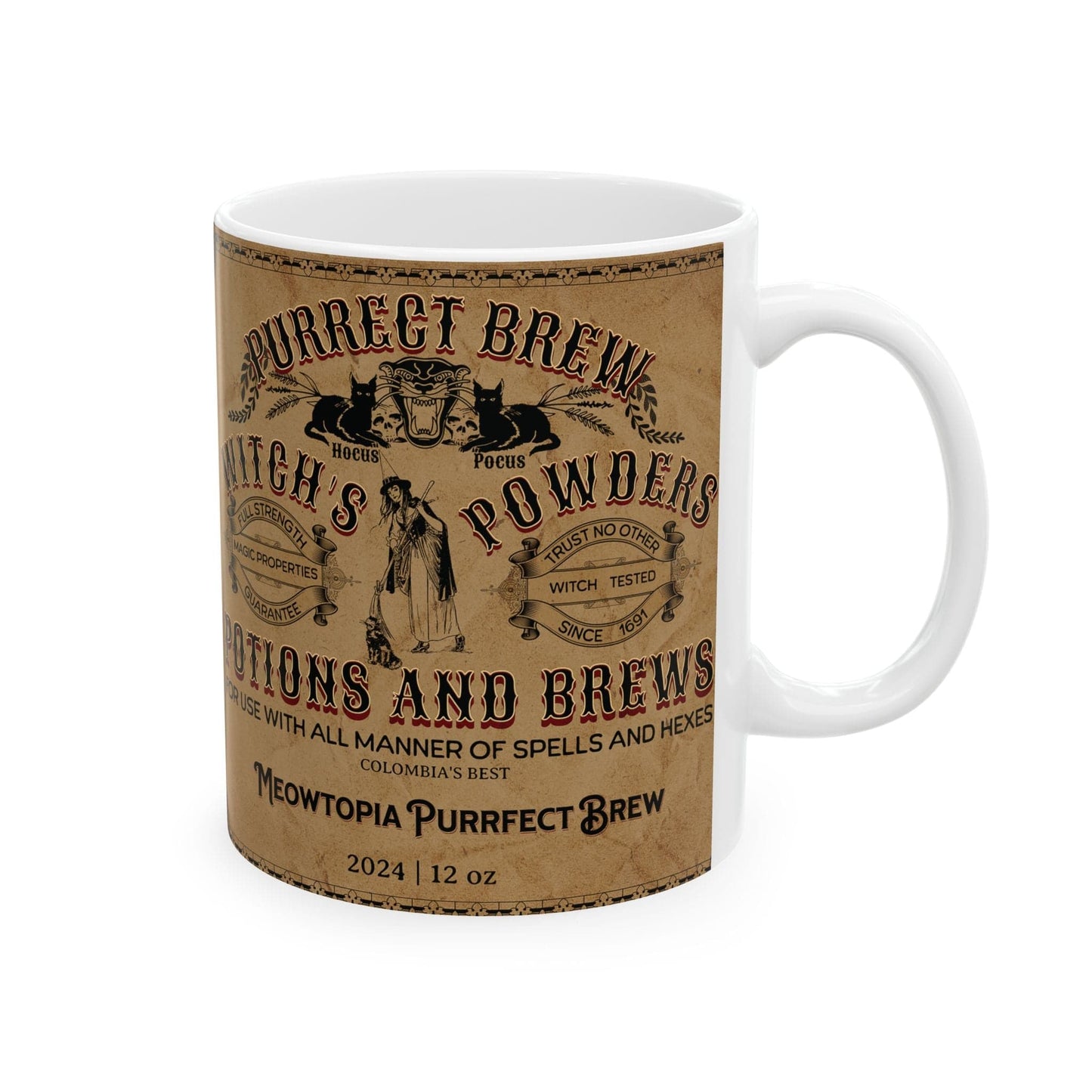 Purrfect Brew Witch's Powder Mug (11oz, 15oz)