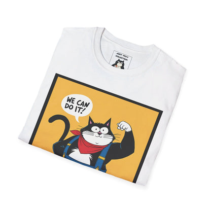 "Faxy the Riveter" Tee – Pawsitive Power for Every Day! 💪🐱