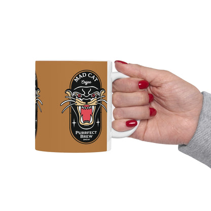 Purrfect Brew Mad Cat Mug (11oz, 15oz)