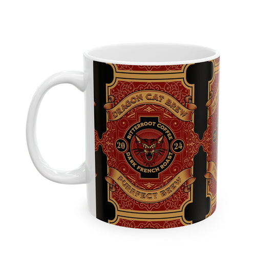 Purrfect Brew Dragon Cat Brew Mug (11oz, 15oz)