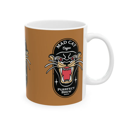 Purrfect Brew Mad Cat Mug (11oz, 15oz)