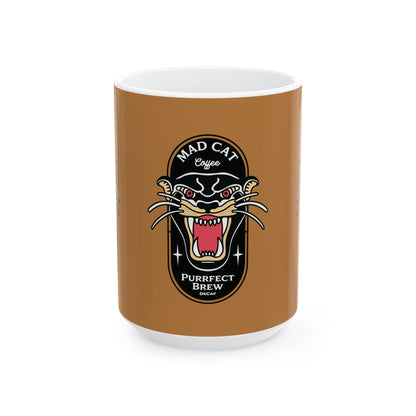 Purrfect Brew Mad Cat Mug (11oz, 15oz)