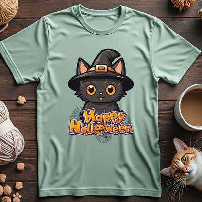 Happy Halloween Witch Cat Unisex Tee