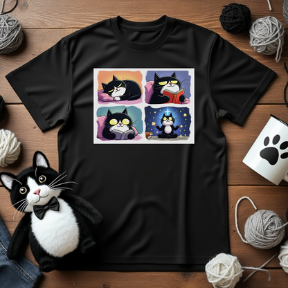 Just Faxy Zen Master Tee – Faxy’s Guide to Purr-fect Calm! 🧘‍♂️📚