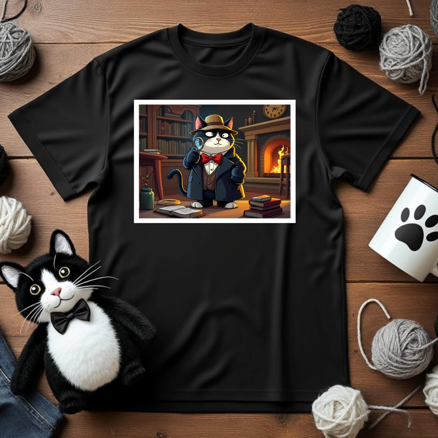 Detective Faxy Holmes Tee - The Curious Case of the Cat