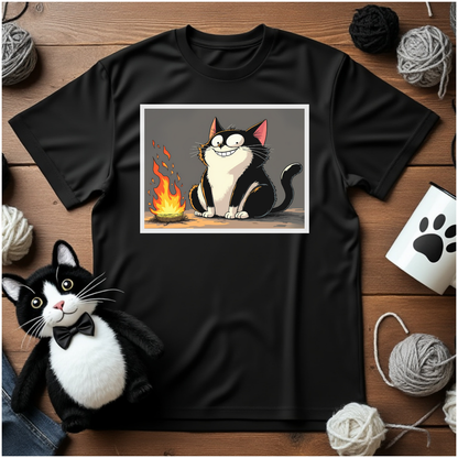 Just Faxy "Pyro Paws" Tee – A Spark of Mischief! 🔥😸
