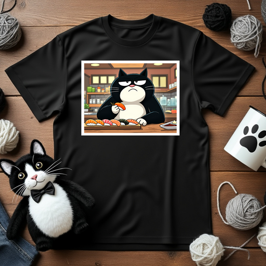 Just Faxy "Sushi Struggles" Tee – For the Cat with Refined Tastes 🍣😾