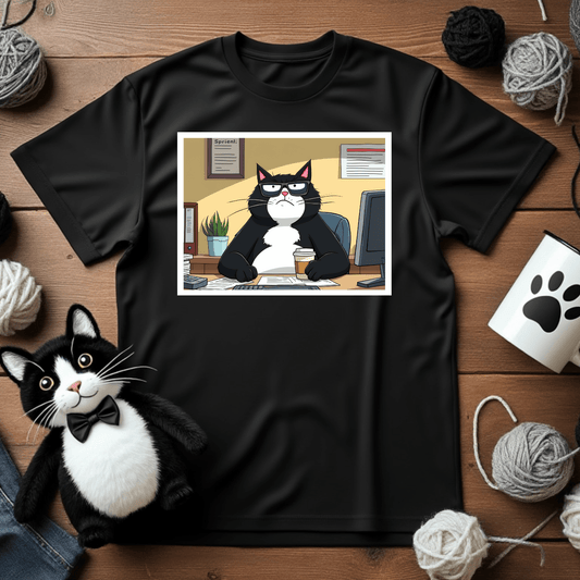 Grumpy Faxy "Office Life Blues" Tee – Work Hard, Nap Harder 😾💼