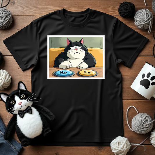 Faxy's "Decisions, Decisions" Tee – The Eternal Nap vs. Play Dilemma 💤🎮
