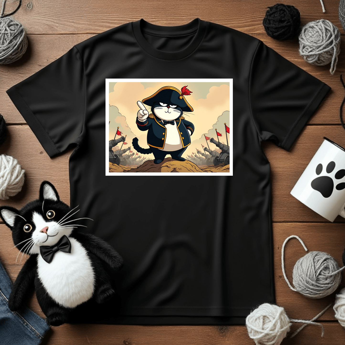 "Faxy's Purr-leonic Conquest" Tee – Lead with Feline Confidence! 🐾🎩