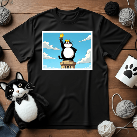 "Faxy of Liberty" Tee – Freedom, Felines, and Fun! 🗽🐱