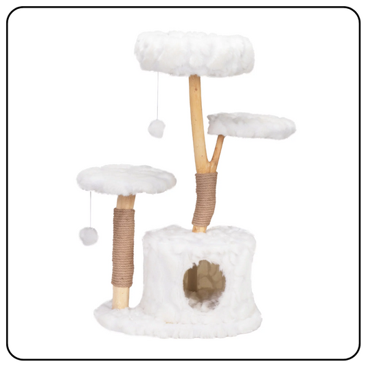 Clouds in Your Living Room: Modern Cat Tree with Natural Branches and Cozy Perches