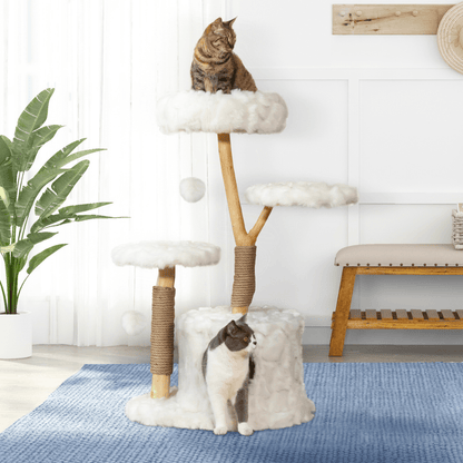 Clouds in Your Living Room: Modern Cat Tree with Natural Branches and Cozy Perches