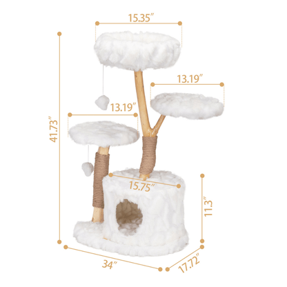 Clouds in Your Living Room: Modern Cat Tree with Natural Branches and Cozy Perches