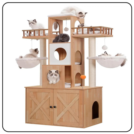 The Cat Kingdom Tower With Litter Box Enclosure