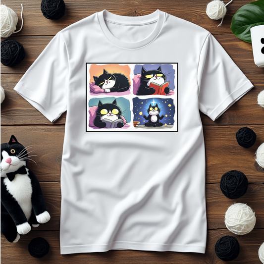 Just Faxy Zen Master Tee – Faxy’s Guide to Purr-fect Calm! 🧘‍♂️📚