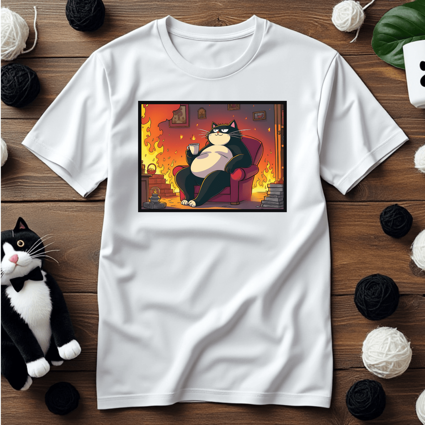Just Faxy "This is Fine" Tee – Keep Calm and Carry On! 🔥☕