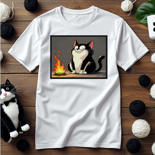 Just Faxy "Pyro Paws" Tee – A Spark of Mischief! 🔥😸