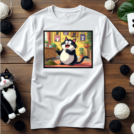 Just Faxy "Catnip Overload" Tee – A Purrfect Day in Paradise! 🌿😻