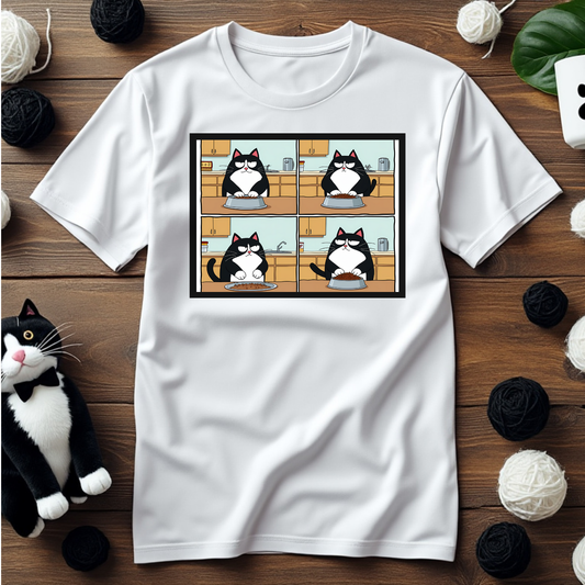 Just Faxy "The Food Critic" Tee – Gourmet Cat Vibes 🍽️🐱