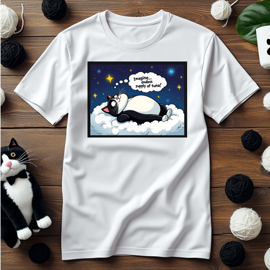 Just Faxy "Tuna Dreams" Tee – For the Cat Who Dreams Big 💤🐟