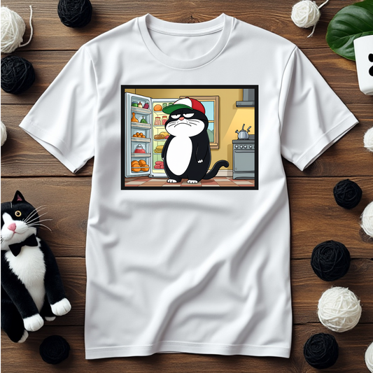 Just Faxy "Fridge Raider" Tee – For the Snack-Loving Cat in Your Life 🧢🐱