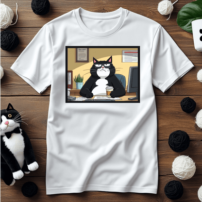 Grumpy Faxy "Office Life Blues" Tee – Work Hard, Nap Harder 😾💼
