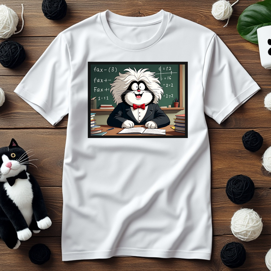 Faxy's "Purr-fessor Einstein" Tee – Get Smart with Faxy! 🧠✨