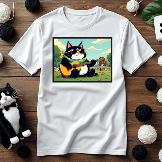 "Faxy Woodstock Vibes" Tee – Feel the Pawsitive Energy! 🎸😎