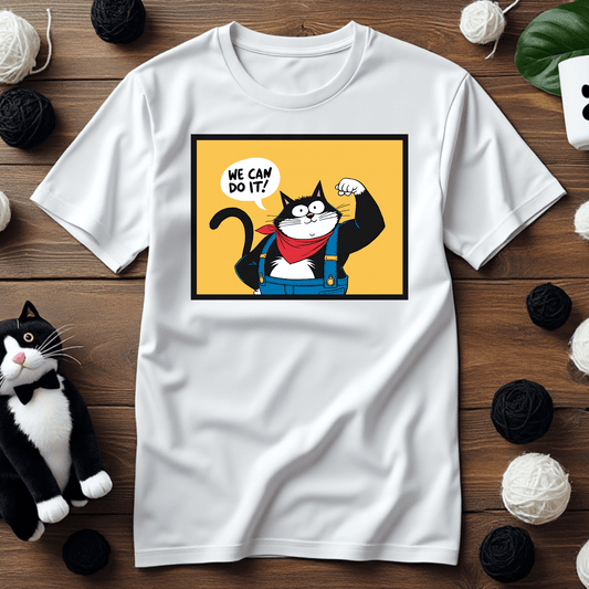 "Faxy the Riveter" Tee – Pawsitive Power for Every Day! 💪🐱