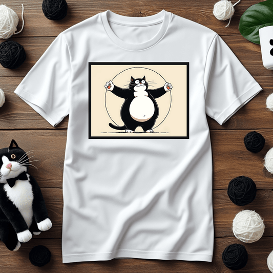 "Vitruvian Faxy" Tee – Purrfection in Every Proportion! 🎨🐾