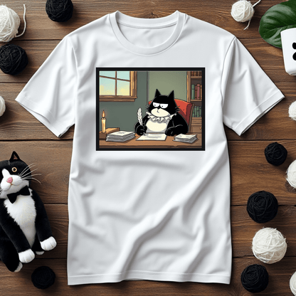 "Faxy the Playwright" Tee – A Tale of Whiskers and Wits 🎭✒️