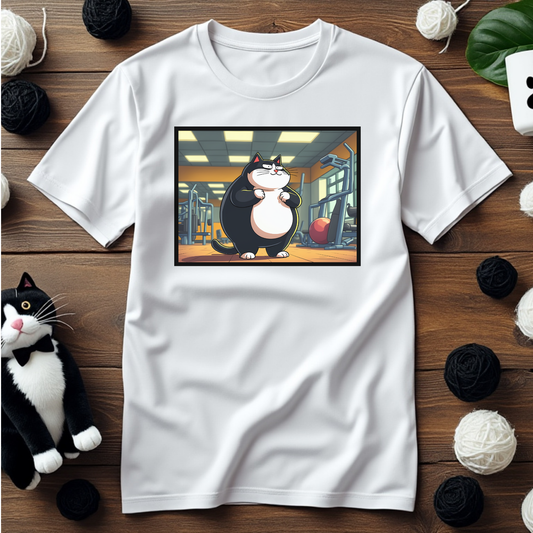 Just Faxy Gym Gains Tee – Pump It with Faxy 💪🐱