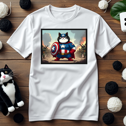 Faxy Hero Tee - Cat-tain America Edition