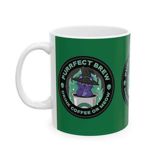 Purrfect Brew Kitty Witch Mug (11oz, 15oz)