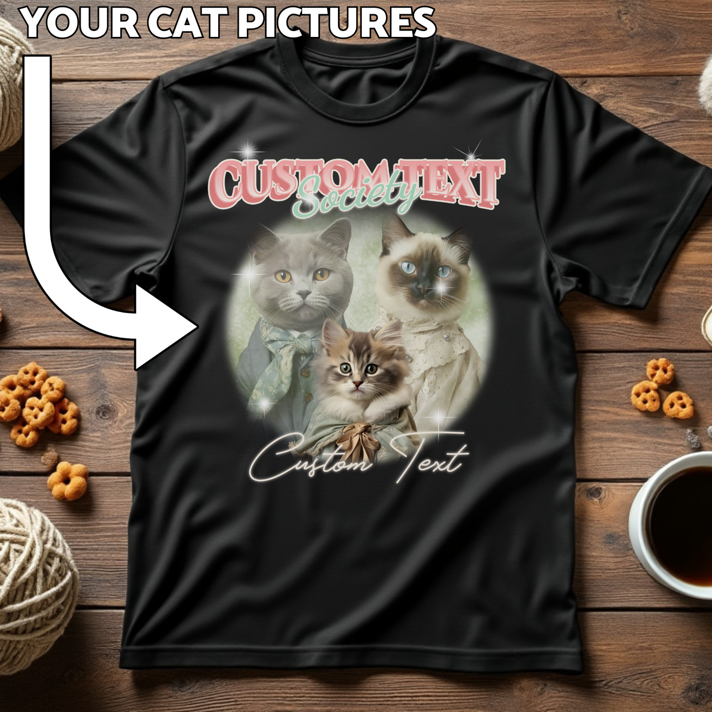 Custom Cat Print T-Shirt