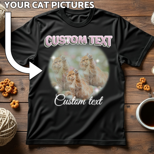 Custom Cat Print T-Shirt