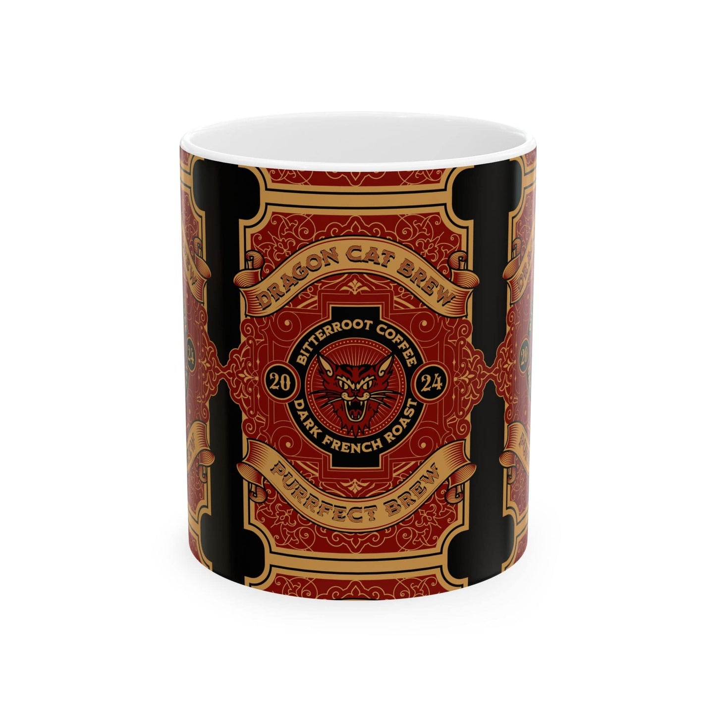 Purrfect Brew Dragon Cat Brew Mug (11oz, 15oz)