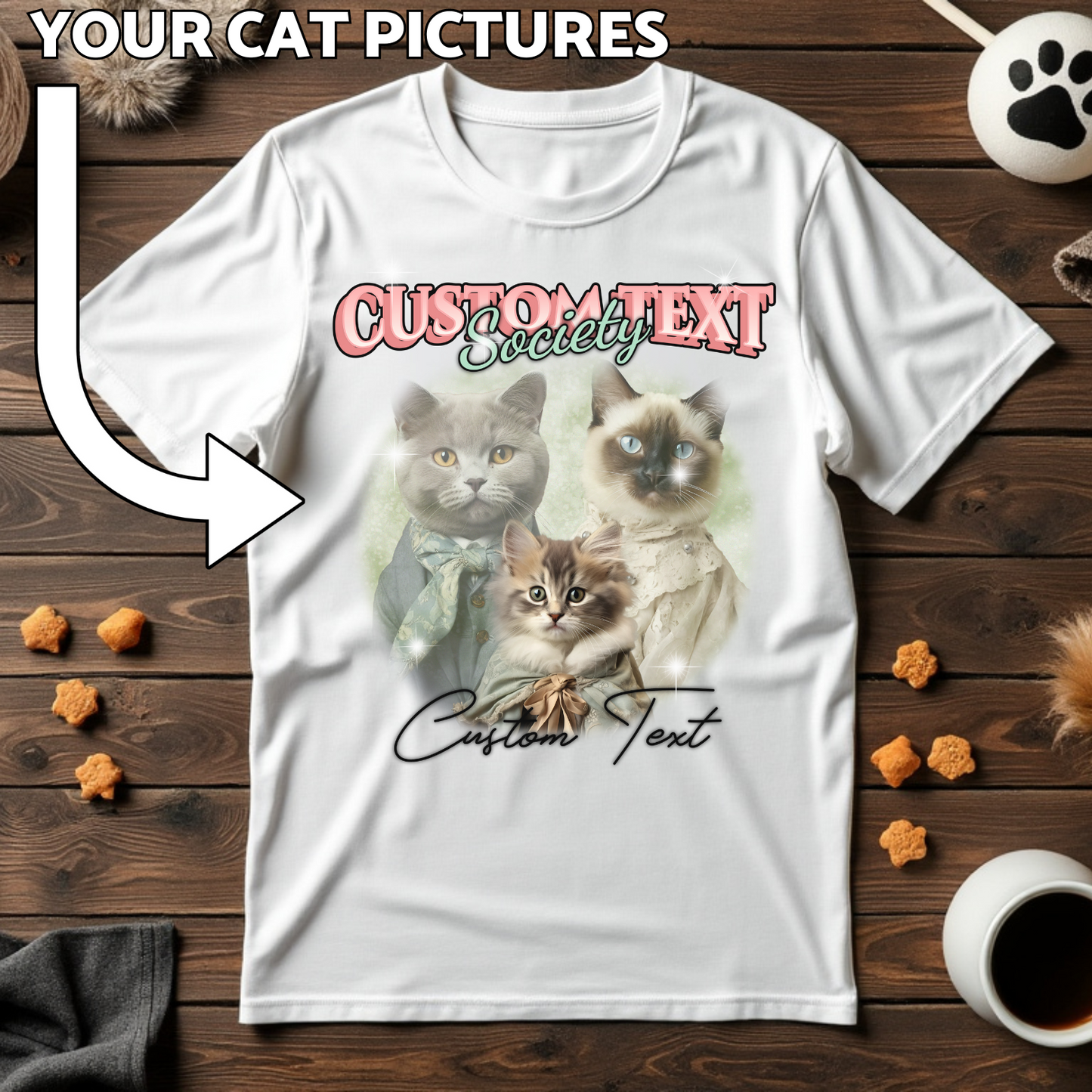 Custom Cat Print T-Shirt