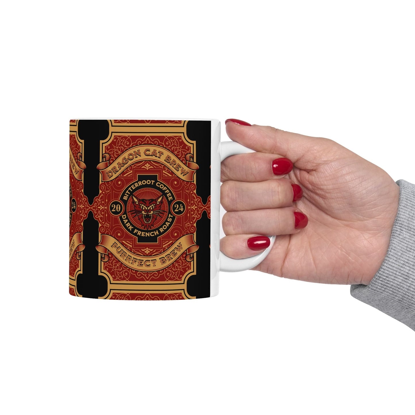 Purrfect Brew Dragon Cat Brew Mug (11oz, 15oz)