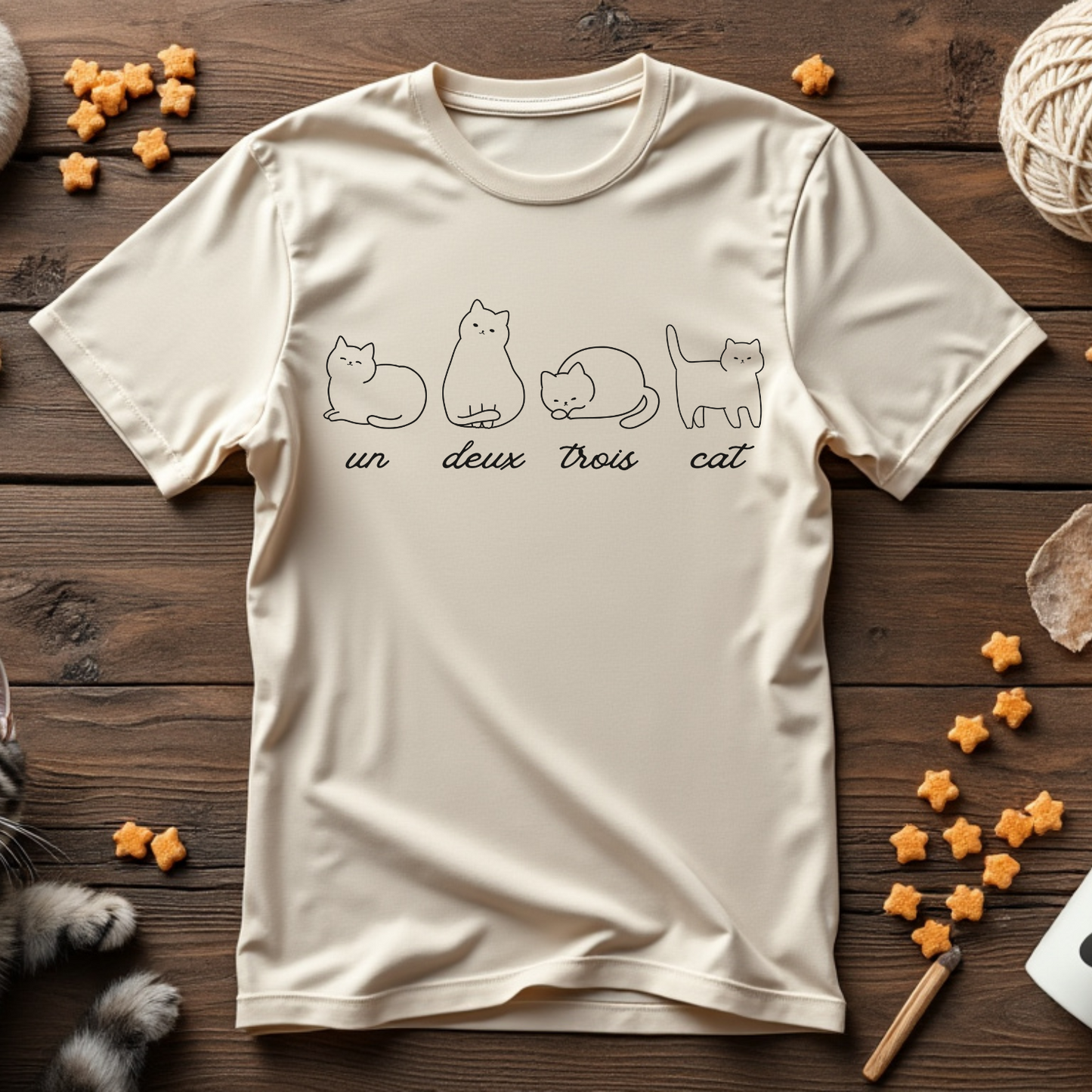 Un, Deux, Trois, Cat Unisex Tee