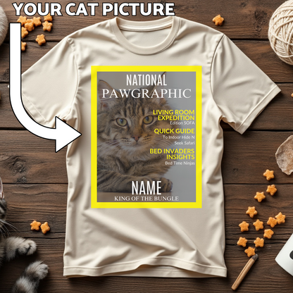 National Pawgraphic Custom Cat Print T-Shirt