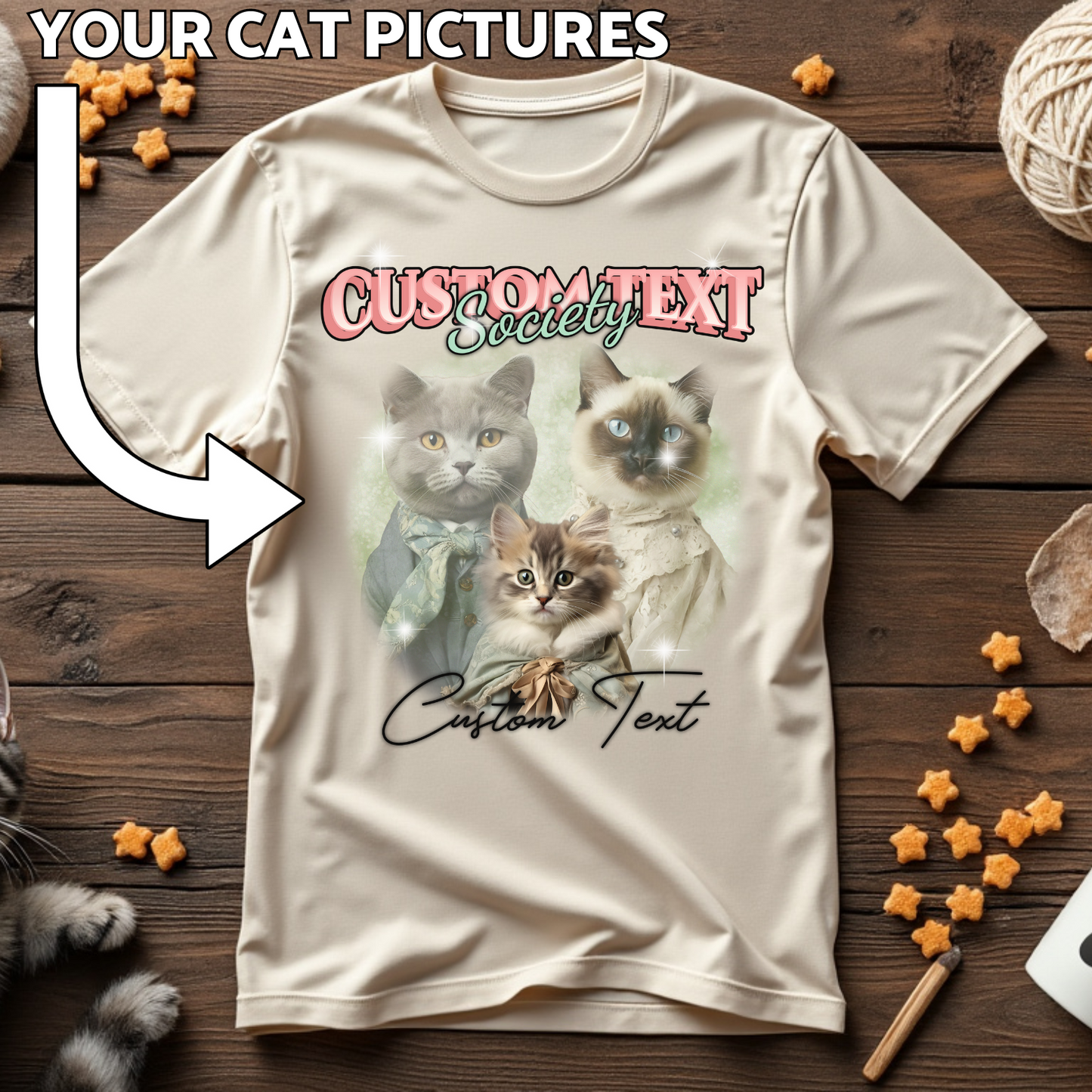 Custom Cat Print T-Shirt