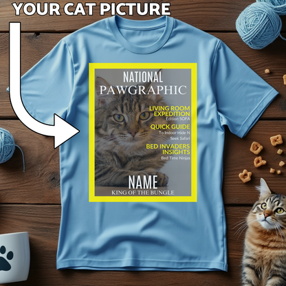 National Pawgraphic Custom Cat Print T-Shirt