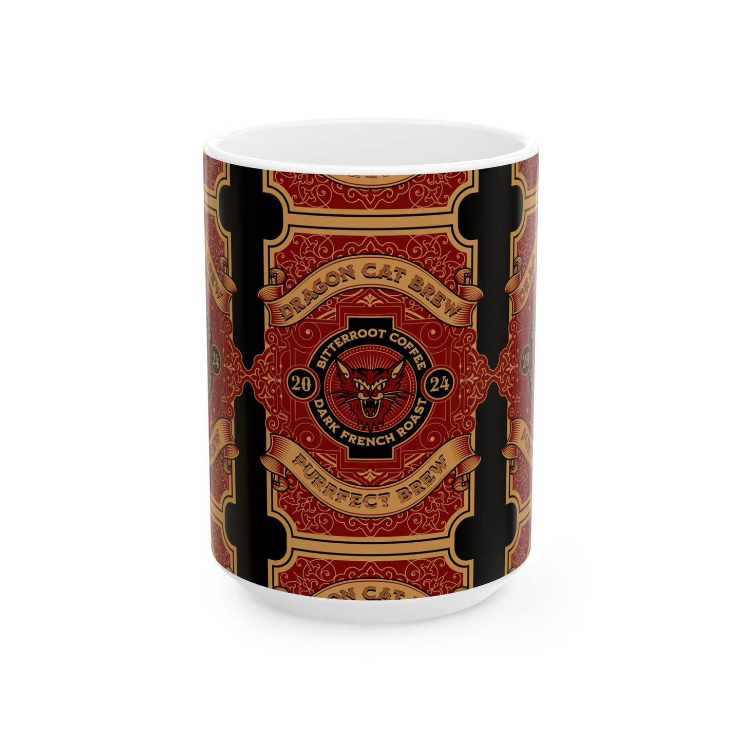 Purrfect Brew Dragon Cat Brew Mug (11oz, 15oz)