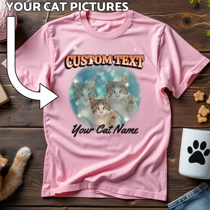 Custom Cat Print T-Shirt