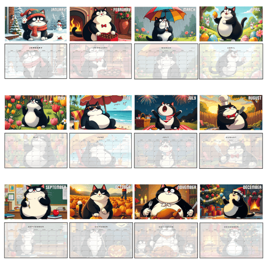 Faxxy White 2024 Calendar - Digital Download
