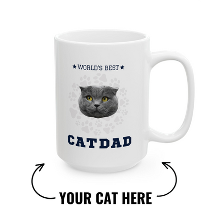 World's Best Cat Dad Custom Ceramic Mug (11oz, 15oz)