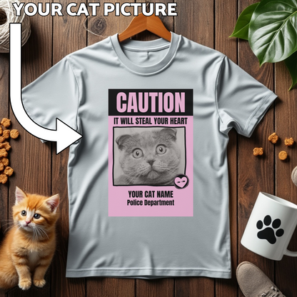 Custom Cat Print T-Shirt